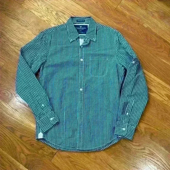 American Eagle Outfitters Other - American Eagle Men's Size Small Long Sleeve, Button Down Blue Plaid Oxford Shirt